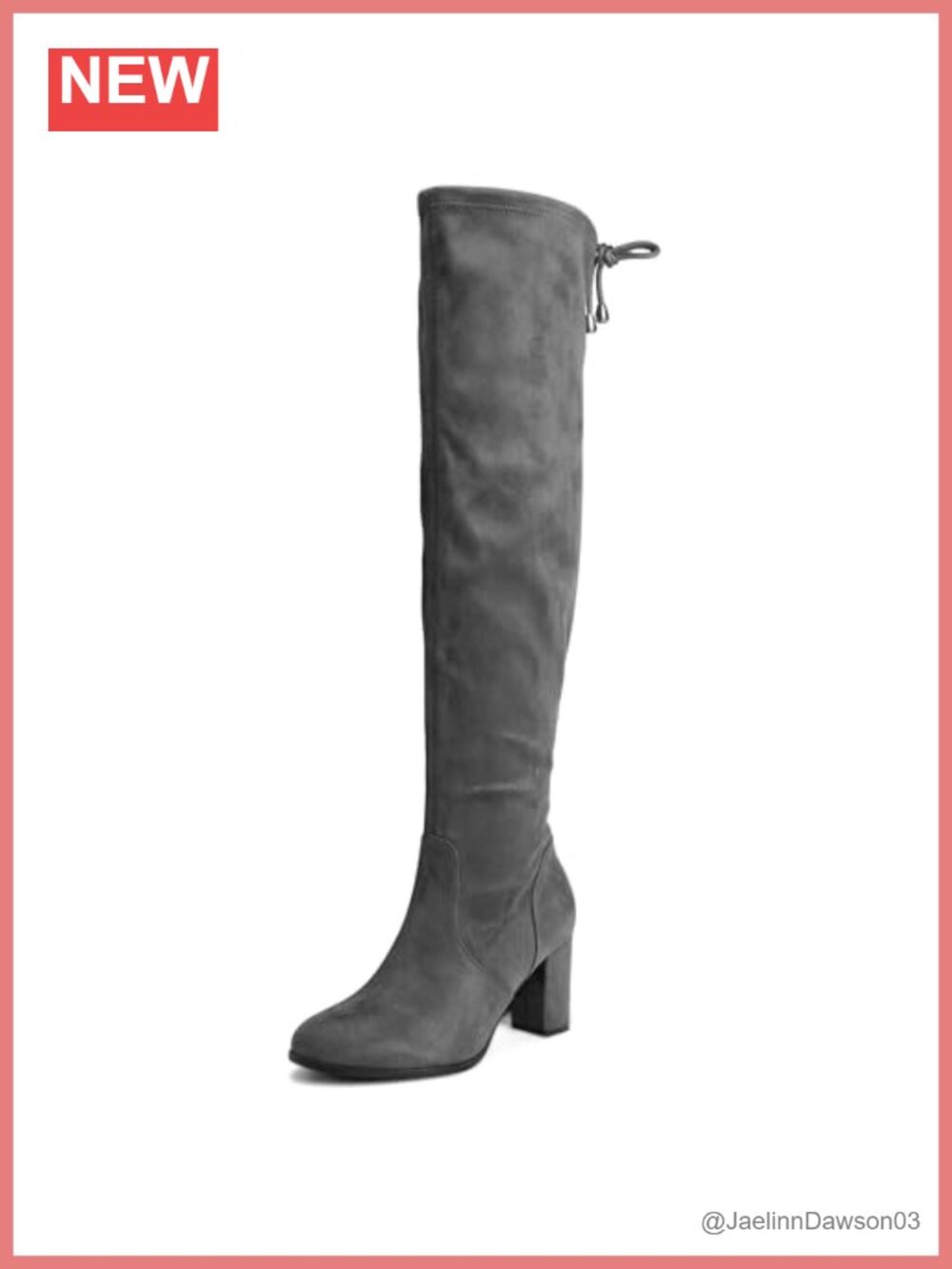 Over-the-Knee High Boots - Chunky Heel Fall Winter Vegan Suede
